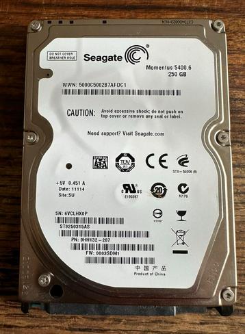 250GB Seagate Momentus ST9250315AS 2,5” HDD beschikbaar voor biedingen