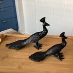 2 leuke metalen pauwen, Verzamelen, Beelden en Beeldjes, Ophalen of Verzenden, Zo goed als nieuw, Dier