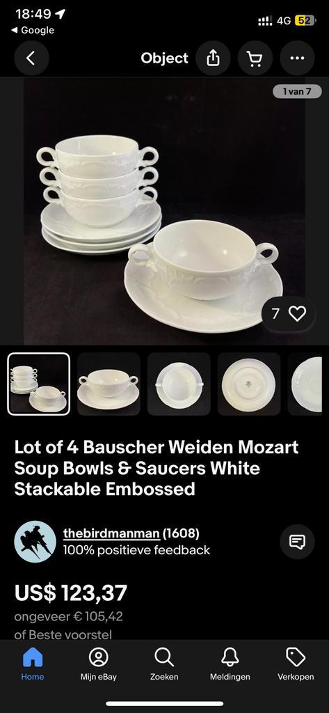 38x Bauscher Weiden Mozart Soepkommen, Antiek en Kunst, Antiek | Servies los, Ophalen