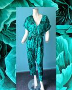 Vintage jaren 80 jumpsuit groen/rozen maat M, Kleding | Dames, Jumpsuits, Maat 38/40 (M), Verzenden, Vintage, Gedragen