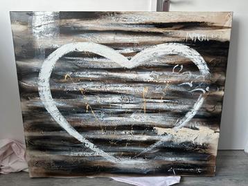 120x100 cm handgeschilderd schilderij hart modern en warm  beschikbaar voor biedingen