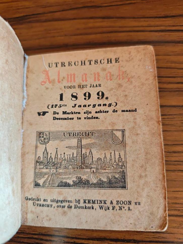 Utrechtsche Almanak 1899 - Kemink & Zoon, Antiek en Kunst, Antiek | Boeken en Bijbels, Ophalen