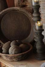 Houten XL schalen / schaal groot / chapati schaal, Huis en Inrichting, Woonaccessoires | Overige, Www.jufbrocante.nl, Www.jufbrocante.nl