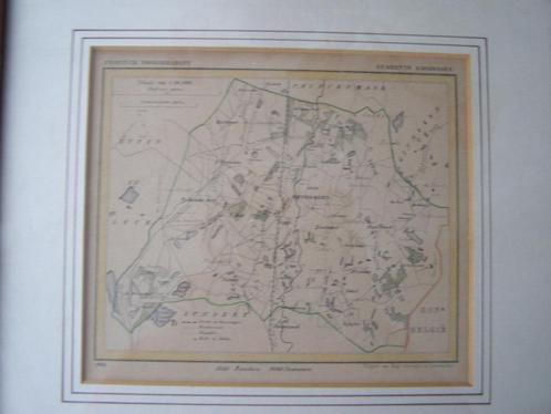 Antiek Kuyper  landkaartje van Rijsbergen uit 1866 Ingelijst, Boeken, Atlassen en Landkaarten, Gelezen, Landkaart, Nederland, 1800 tot 2000