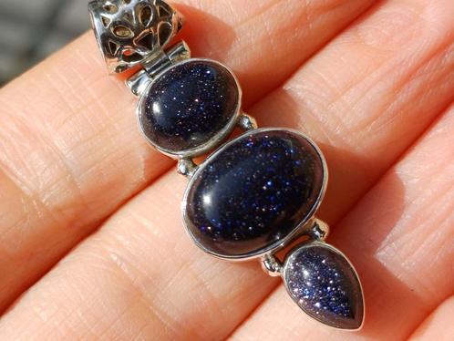 Vanoli 925 zilveren kettinghanger met blauwe goudsteen, Sieraden, Tassen en Uiterlijk, Kettinghangers, Nieuw, Zilver, Blauw, Overige voorstellingen