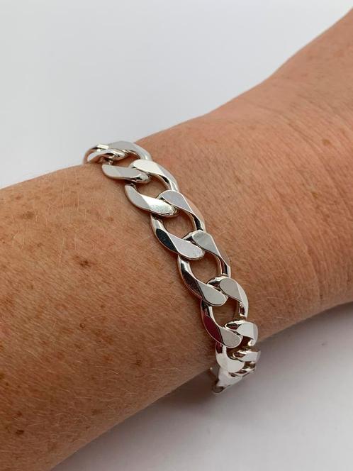 V4 Prachtige zilveren armband gourmet schakel, Sieraden, Tassen en Uiterlijk, Armbanden, Zilver, Zilver, Ophalen of Verzenden