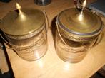 2 mooie antiek glazen koekjes potten, Antiek en Kunst, Ophalen of Verzenden