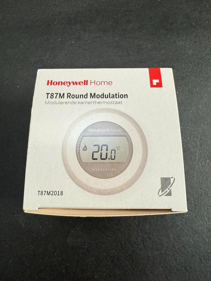 Honeywell Home T87 Round Modulation Thermostaat, Doe-het-zelf en Verbouw, Thermostaten, Nieuw, Slimme thermostaat, Ophalen of Verzenden
