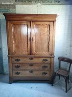 Antieke kast kabinet eiken Biedermeier tv kast ondiep, Ophalen of Verzenden