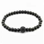 SP Jewelry Zwarte RVS Kralen Armband Zwart Zirkonia s-Bal, Staal, Birgitta-Gracht 33, 6465 EL Kerkrade, Nederland, Verzenden, Zwart