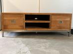 Tv meubel teakhout, Ophalen, 100 tot 150 cm, Teakhout, Zo goed als nieuw