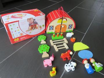 Bigjigs mini farm, 16delige complete houten set beschikbaar voor biedingen