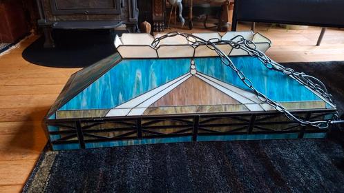 Glas-in-loodlamp, Huis en Inrichting, Lampen | Hanglampen, Gebruikt, Minder dan 50 cm, Glas, Ophalen