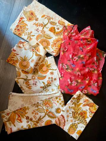 Vintage retro lot stoffen grafisch coupons sari jaren 60 70 beschikbaar voor biedingen