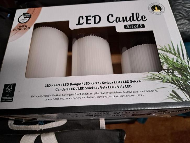 LED Kaarsen Set van 3 met Timer, Huis en Inrichting, Woonaccessoires | Kandelaars en Kaarsen, Nieuw, Kaars, Minder dan 25 cm, Kunststof