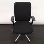 Bureaustoel RM907 nieuwe stof zwart chroom burostoelen, Ergonomisch, Gebruikt, Bureaustoel, Zwart