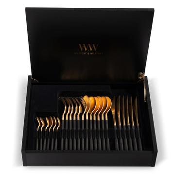 Wilffert & Wilffert Bestek Set - Nieuw - 24K Goud Zwart beschikbaar voor biedingen