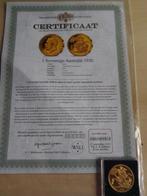 Mooie penning verguld met certificaat, Postzegels en Munten, Ophalen of Verzenden, Overige waardes