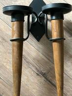 Dubbele wandkandelaar, Huis en Inrichting, Woonaccessoires | Kandelaars en Kaarsen, Ophalen, Gebruikt, Hout, 25 tot 50 cm
