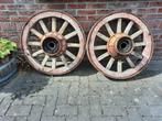 Houten wagenwielen., Antiek en Kunst, Ophalen