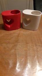 Twee bloempotjes, Huis en Inrichting, Woonaccessoires | Vazen, Ophalen, Nieuw, Rood, Minder dan 50 cm