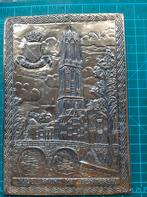 Latoen Koperen plaat Utrecht Oude Gracht met Domtoren., Antiek en Kunst, Ophalen of Verzenden, Koper