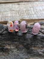 Trollbeads glaskralen roze, Sieraden, Tassen en Uiterlijk, Bedels, Glas of Kristal, Ophalen of Verzenden, Zo goed als nieuw, Trollbeads