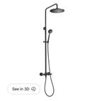 Luxe Retro regendouche zwart messing / Antikalk / Nieuw, Ophalen, Nieuw, Douche