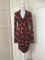 Expresso zgan rode lange mouwen watervalhals jurk, maat S, Expresso, Ophalen of Verzenden, Zo goed als nieuw, Maat 36 (S)