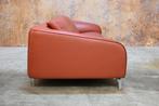 ZGANieuw! Leolux Elias designbank in combinatie stof+leer, Metaal, Leolux, Leolux, 100 tot 125 cm