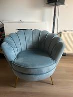 Fauteuil Velvet blauw incl. Kussentje, Huis en Inrichting, Fauteuils, Ophalen