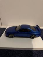 Solido Nissan GTR R34 Bayside Blue 1/18, Ophalen of Verzenden, Zo goed als nieuw, Auto, Solido