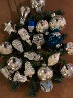 Zilveren en blauwe kerstballen, Ophalen of Verzenden, Zo goed als nieuw