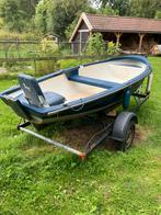 Boot met 9.9pk yamaha langstaart en  trailer, Watersport en Boten, Ophalen, Zo goed als nieuw, Benzine, 5 tot 10 pk