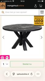 Eettafel Mangohout Zwart - Stijlvolle Tafel, Ophalen, 100 tot 150 cm, Rond, Nieuw