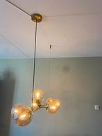 Unieke hanglamp goud met amber glas, Ophalen, Zo goed als nieuw, Glas
