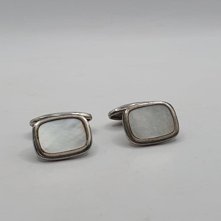 Vintage manchetknopen met parelmoer, Sieraden, Tassen en Uiterlijk, Manchetknopen, Overige materialen, Ophalen of Verzenden