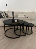3 delige tafelset, Huis en Inrichting, Tafels | Salontafels, Ophalen, Zo goed als nieuw, Rond, Minder dan 50 cm