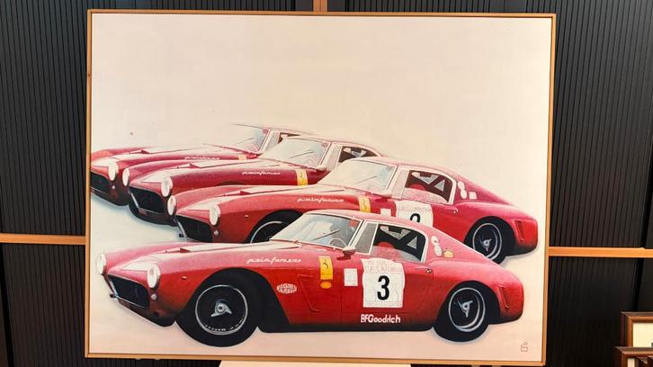 Grote collectie autosport schilderijen te koop., Antiek en Kunst, Kunst | Schilderijen | Klassiek, Ophalen