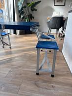 Campingtafel met 4 zitjes, Ophalen, Kunststof, 100 tot 150 cm, 50 tot 100 cm