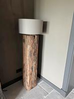 Mooie robuust staande houten lamp stoer en sober, Huis en Inrichting, Ophalen, 100 tot 150 cm, Onbekend, Onbekend