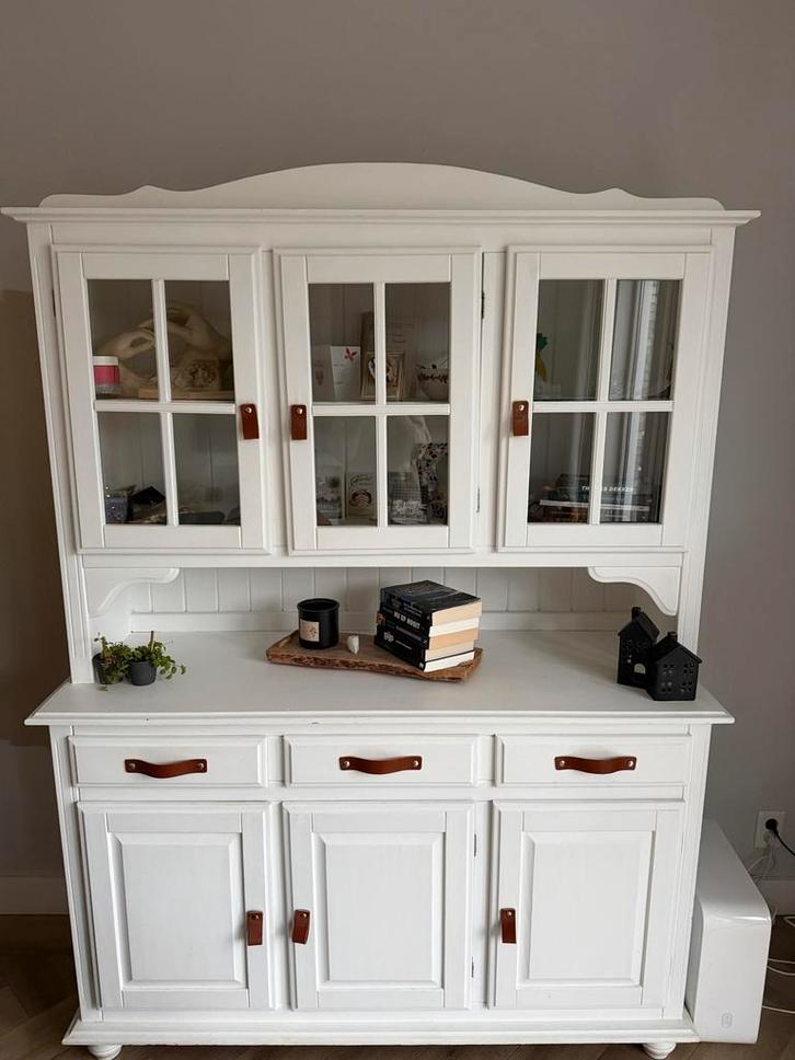 Witte Krijtverf Buffetkast - 146x200x52 cm, Huis en Inrichting, Kasten | Buffetkasten, Gebruikt, 200 cm of meer, 100 tot 150 cm
