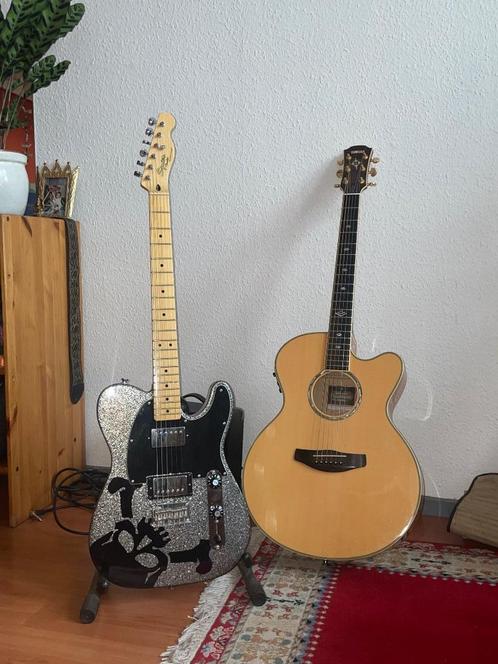 Squier - Fender HARUNA TELECASTER Skullsilver, Muziek en Instrumenten, Snaarinstrumenten | Gitaren | Elektrisch, Zo goed als nieuw