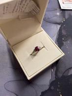 Robijn en Diamanten Ring in Witgoud met bon, Ophalen of Verzenden, Zo goed als nieuw, 17 tot 18, Met edelsteen