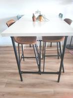 Bartafel betonblad handgem, 90cmb,x150cmlx100,5 (ex blad), Ophalen, Gebruikt