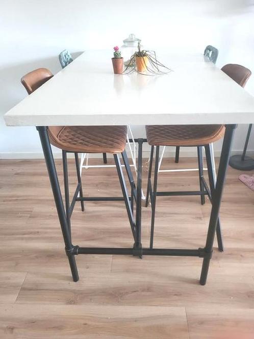 Bartafel betonblad handgem, 90cmb,x150cmlx100,5 (ex blad), Huis en Inrichting, Barren, Gebruikt, Ophalen