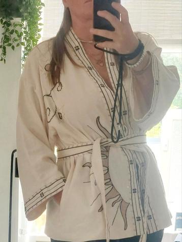 NIEUW! met kaartje Kimono boho beige zwart goud Shoeby beschikbaar voor biedingen