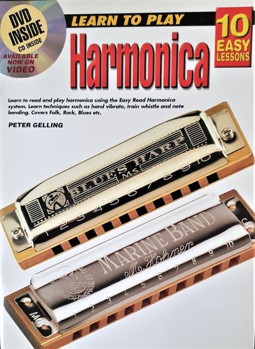 LEARN TO PLAY HARMONICA WITH CD AND DVD, Muziek en Instrumenten, Bladmuziek, Nieuw, Les of Cursus, Mondharmonica, Ophalen of Verzenden