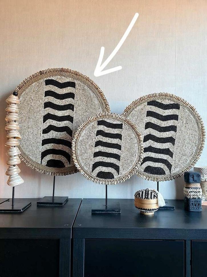Kralen bord op standaard Wave uit Bali, Huis en Inrichting, Woonaccessoires | Kransen, Nieuw, Ophalen of Verzenden