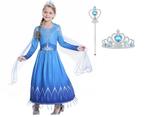 Frozen Elsa  prinsessenjurk  + toverstaf / kroon -maat 92/98, Kinderen en Baby's, Nieuw, Meisje, 104 of kleiner, Ophalen of Verzenden